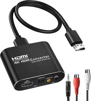 avedio Links HDMI ARC Audio Extractor Converter 4K@60Hz, HDMI to Optical Toslink SPDIF + 3.5mm AUX Jack Stereo Audio Adapter Converter Splitter Inserter Embedder Support HDCP2.2 Digital PCM DTS 5.1