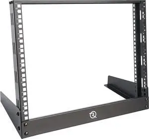 RIVECO 8U Desktop Rack for Network & Audio, 19 Inch 2 Post Open Frame Cabinet with Reinforced Beam, Free Standing Tabletop Racks for IT Server Music Recording Studio AV Equipment