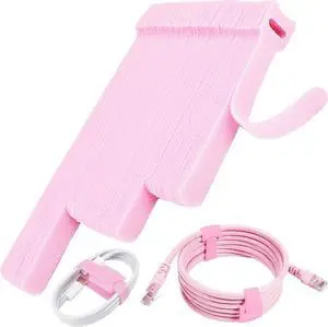 70pcs Cable Ties Reusable Pink Wire Ties Cable Management Cord Ties Reusable for Electronics Hook and Loop Cable Ties for Computer 4 6 8 Inch
