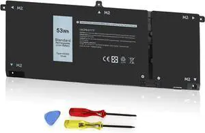 53Wh H5CKD 15V Battery for Dell Inspiron 7506 7405 7306 7300 7500 5406 5400 2-in-1 Silver 5502 5501 5402 5401 5505 5300 5301 5508 5509 Latitude 3410 3510 Vostro 5502 5501 5402 5401 p102f p126g 9077G