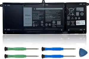 H5CKD Laptop Battery, 15V 53Wh 3360mAh Compatible with Dell Vostro 5300 5401 5501 Latitude 3410 3510 Inspiron 5300 5401 5408 5501 5508 5400 7405 7300 7500 2-in-1 Silver Series 07T8CD
