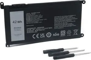 WDX0R 11.4V/42Wh Replacement Laptop Battery for Dell Inspiron 13 14 15 5000 7000 Series 5570 7579 5567 5379 5579 7573 7378 5378 3780 3790 5565 5765 5770 7368,P/N:WDXOR P69G 3CRH3 P58F-SHOU.Z.B
