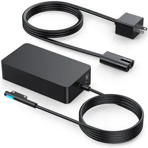 102W Surface Book 2 Charger, for Microsoft Surface Laptop Studio, Surface Laptop 3 4 5, Windows Surface Pro/Go, Fast Charge 9.19Ft Super Long Cable with Magnetic Plug & LED