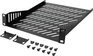 Tecmojo 1U Rack Mount Shelf for 10" Server Rack, 7.87" Deep Vented Cantilever Tray, Metal Shelf for Network Cabinet, Server Enclosure, Enhanced Airflow, Black