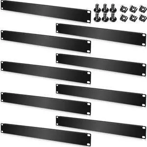 Leinuosen Blank Rack Mount Panel Spacer Metal Blank Panel Black Server Rack Accessories Mount Filler for 19 Inch Server Network Enclosure Cabinet Cable(1 U,10 Pcs)