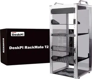 GeeekPi 12U Server Cabinet, 10 inch Server Rack for Network, Servers, Audio, and Video Equipment, DeskPi RackMate T2 Rackmount, 10.24 inch Depth