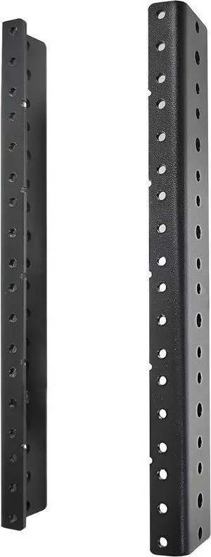 RIVECO 2 PCS 6U Rack Rails, Tapered Holes Rack Mount Rails for Recording & Network Wooden Cabinet Mounting, 3.0 mm Thickness Steel Heavy Duty, Screws Included