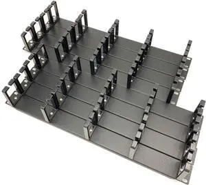 1U 19 Server Rack Cable Management Panel w/D-Ring Hooks Screw Type - 1U Wire and Cord Manager - Made in Taiwan (8PCS)