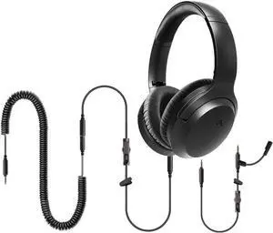 Avantree Aria Line M - Wired Over Ear Headphones with Extra Long Cord (16ft) for TV and Computer, 3.5mm AUX Cable with Volume Control, Stereo & Mono Mode, Mute Switch and Boom Mic for Clear Calls