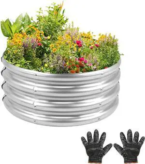 Garden Galvanized Raised Garden Bed Kit - Metal Planter Boxes for Vegetables/Herbs/Flowers, Heavy-Duty Steel Outdoor Garden Box with Reinforced Edges(2X2X1FT)