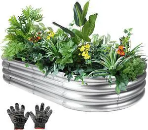 Raised Garden Bed, Galvanized Planter Raised Beds for Outdoor6x3x1ft,Vegetables, Flowers & Herbs, Heavy-Duty Metal Raised Garden Beds Outdoor, Rust-Resistant & Easy Assembly(Silvery)