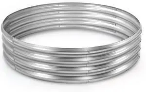 Land Guard Galvanized Raised Garden Bed Kit, Galvanized Planter Raised Garden Boxes Outdoor, Round Large Metal Raised Garden Beds for Vegetables