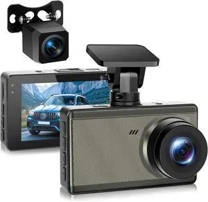 Dash Cam Front and Rear - 4K+2K Ultra HD Dual Dash Camera with 3 IPS Screen, App Control, 64GB Card Included, Night Vision, Parking Mode, GPS, G-Sensor, 160° Wide Angle