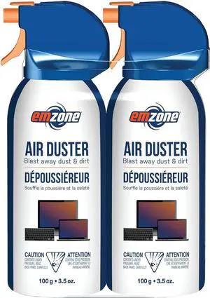 Emzone Air Dusters (Aerosol) - Mini Double Pack - 2 x 3.5 oz - Blast Away Dust and Dirt (47036)