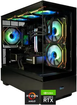 Hyper Cyber Rage Y Liquid Cool Gaming Desktop - AMD Ryzen 7 7800X3D, Nvidia Geforce RTX 4070 SUPER, 64GB DDR5, 1TB SSD, Windows 11, WiFi, Xtreme VR