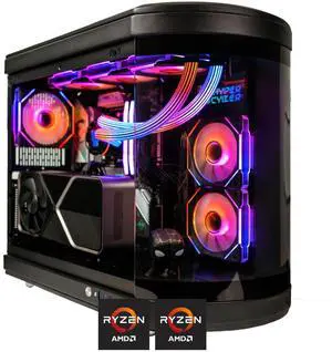 HYPER CYBER Ultra Y Gaming PC Desktop Computer AMD Ryzen 7 7800X3D, AMD Radeon RX 9070, 32GB DDR5, 2TB SSD, Windows 11 Home, VR Ready, RGB Lighting, WiFi, Ready to Use