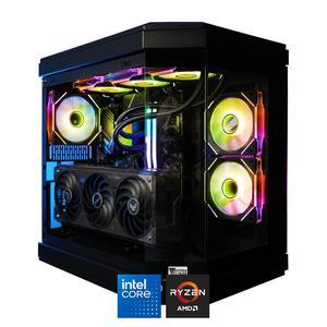 HYPER CYBER Ultra X BLACK Gaming PC Desktop Computer Intel Core i7-14700K, AMD Radeon RX 9070, 32GB DDR5, 2TB SSD, Windows 11 Home, VR Ready, RGB Lighting, WiFi, Ready to Use