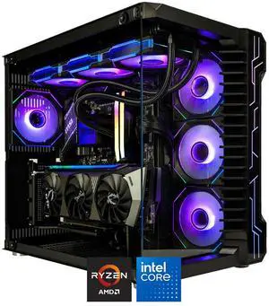 HYPER CYBER Rage Q Gaming PC Desktop Computer AMD Ryzen 5 9600X, Intel ARC B580, 32GB DDR5, 1TB SSD, Windows 11 Home, VR Ready, RGB Lighting, WiFi, Ready to Use