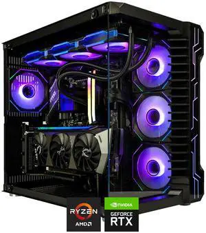 HYPER CYBER Rage R Gaming PC Desktop Computer AMD Ryzen 5 9600X, NVIDIA GeForce RTX 5060 TI, 16GB DDR5, 1TB SSD, Windows 11 Home, VR Ready, RGB Lighting, WiFi, Ready to Use