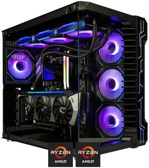 HYPER CYBER Rage R Gaming PC Desktop Computer AMD Ryzen 5 9600X, AMD Radeon RX 7700XT, 16GB DDR5, 1TB SSD, Windows 11 Home, VR Ready, RGB Lighting, WiFi, Ready to Use