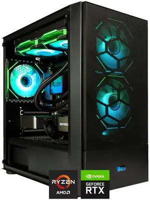 HYPER CYBER Rage W Gaming PC Desktop Computer AMD Ryzen 5 9600X, NVIDIA GeForce RTX 3080, 32GB DDR5, 1TB SSD, Windows 11 Home, VR Ready, RGB Lighting, WiFi, Ready to Use
