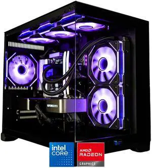 HYPER CYBER Rage Q Gaming PC Desktop Computer Intel Core i5-14400F, AMD Radeon RX 7700XT, 32GB DDR5, 1TB SSD, Windows 11 Home, VR Ready, RGB Lighting, WiFi, Ready to Use