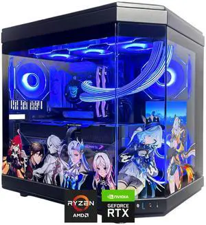 HYPER CYBER Anime Gaming PC Desktop Computer AMD Ryzen 7 7800X3D GeForce RTX 5070 32GB|2TB, Windows 11 Home, VR Ready, RGB Lighting, WiFi, Ready to Use