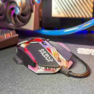 Hyper Cyber Gaming Mouse Black, Ergonomic Design, High-Precision Sensor, Adjustable DPI, RGB Lighting, Wired USB, Ultra-Responsive for PC Gaming