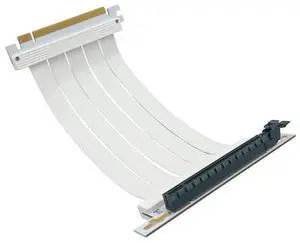 Hyper Cyber Vertical GPU Support Bracket with 200mm PCIe 4.0 Riser Cable  White, Anti-Sag, ATX Case, Gaming Build, Modding Accessory, White