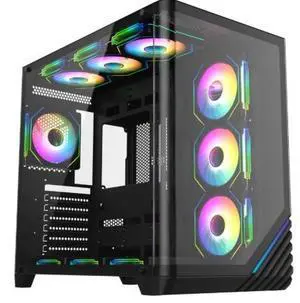 Hyper Cyber QUANTUM Gaming Desktop AMD Ryzen 7 7800X3D, NVIDIA GeForce RTX 5060 Ti, 32GB DDR5, 1TB SSD, WIN11 Home, RGB Lighting, Ready to Use, Custom Cooler Display