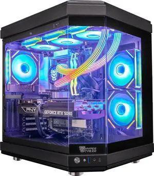 Hyper Cyber ULTRA BLACK Gaming Desktop AMD Ryzen 9 9950X3D, NVIDIA GeForce RTX 5090, 64GB DDR5, 4TB SSD, Windows 11 Home, RGB Lighting, WiFi, Ready to Use, Custom Cooler Display Hyper Cyber ULTRA BLACK Gaming Desktop AMD Ryzen 9 9950X3D, NVIDIA GeForce RTX 5090, 64GB DDR5, 4TB SSD, Windows 11 Home, RGB Lighting, WiFi, Ready to Use, Custom Cooler Display