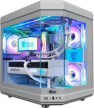 Hyper Cyber ULTRA WHITE Gaming Desktop AMD Ryzen 9 9950X3D, NVIDIA GeForce RTX 5080, 32GB DDR5, 4TB SSD, Windows 11 Home, VR Ready, RGB Lighting, WiFi, Ready to Use, Custom Cooler Display.