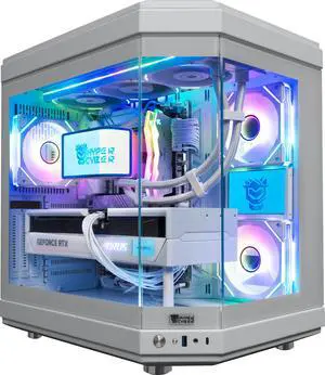 Hyper Cyber ULTRA WHITE Gaming Desktop AMD Ryzen 7 9800X3D, NVIDIA GeForce RTX 5070 TI, 32GB DDR5, 1TB SSD, Windows 11 Home, VR Ready, RGB Lighting, WiFi, Ready to Use, Custom Cooler Display.