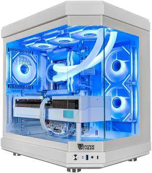 Hyper Cyber ULTRA WHITE Gaming Desktop AMD Ryzen 9 9950X3D, NVIDIA GeForce RTX 5090, 64GB DDR5, 4TB SSD, Windows 11 Home, VR Ready, RGB Lighting, WiFi, Ready to Use, Custom Cooler Display. Hyper Cyber ULTRA WHITE Gaming Desktop AMD Ryzen 9 9950X3D, NVIDIA GeForce RTX 5090, 64GB DDR5, 4TB SSD, Windows 11 Home, VR Ready, RGB Lighting, WiFi, Ready to Use, Custom Cooler Display.