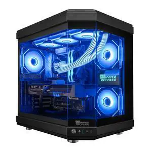 Hyper Cyber ULTRA BLACK Gaming Desktop AMD Ryzen 9 9950X3D, NVIDIA GeForce RTX 5090, 32GB DDR5, 2TB SSD, Windows 11 Home, Custom Cooler Display, Internal Mini Display, RGB Lighting, WiFi, Ready to Use Hyper Cyber ULTRA BLACK Gaming Desktop AMD Ryzen 9 9950X3D, NVIDIA GeForce RTX 5090, 32GB DDR5, 2TB SSD, Windows 11 Home, Custom Cooler Display, Internal Mini Display, RGB Lighting, WiFi, Ready to Use
