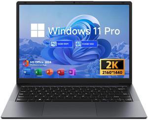 TPV Laptop Computer 16GB (8+8) RAM 512GB SSD, 14" 2K Resolution 3:2 Notebook Display, Intel M3-8100Y Processor(up to 3.40 GHz), MS Office, Windows 11 Laptop with Keyboard, WiFi 5, BT 5, HDMI, Gray