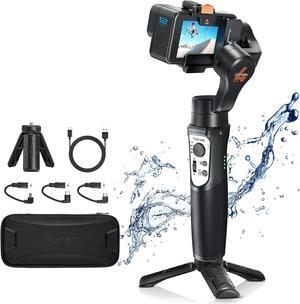 hohem iSteady Pro4 3 Axis Gimbal Stabilizer for Gopro Hero 13/12/11/10/9, Handheld Stabilizer for Gopro for Video Recording, IPX4 Waterproof, Bluetooth Control, Compatible with Osmo Camera, Insta360,