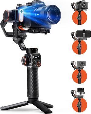 hohem iSteady MT2 Kit Gimbal Stabilizer for Camera, AI Tracker w/Fill Light 3-Axis Gimbal for Mirrorless/Pocket Camera/Action Camera/Smartphone, Camera Stabilizer for DSLR Camera Canon/Nikon/Sony