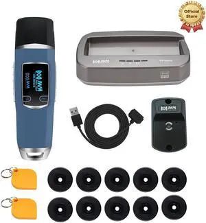 JWM Long Range Guard Tour Patrol System with Downloader, RFID Flashlight Security Guard Equipment with OLED Screen, Free Cloud Software, 2.4G Card for Long Distance Reading