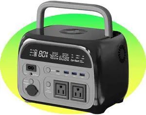 CTOLITY Portable Power Station 481Wh LiFePO Battery Backup 500W (600W peak) AC Outlets, Battery Power Supply, Solar Generator for Camping, Off-grid, Power Outage 300 Wh 500W/231WH