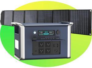 CTOLITY 2400W 2048Wh Portable power station Inverter Generator with LiFePO4 Battery, Quick 2-Hour Solar Charging - Ideal for RVs, Home Backup, and Camping 2400W+200W POLAR PANERL