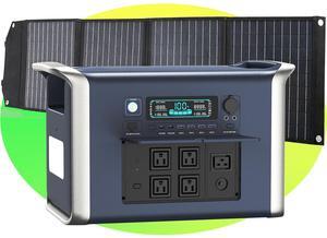 CTOLITY 2400W 2048Wh Portable power station Inverter Generator with LiFePO4 Battery, Quick 2-Hour Solar Charging - Ideal for RVs, Home Backup, and Camping 2400W+100W POLAR PANERL
