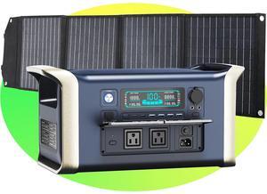 CTOLITY Portable Power Station, 1600W (Peak 3200W) Solar Generator, Full Charge in 1 hour, 1024wh LiFePO4 Battery for Home Backup, Power Outages, and Outdoor Camping 1600W+100W SOLAR PANEL