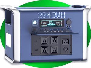CTOLITY 2000W 3000W Peak 4000W Portable power station Inverter Generator with 2048Wh LiFePO4 Battery, Quick 2-Hour Solar Charging - Ideal for RVs, Home Backup, and Camping