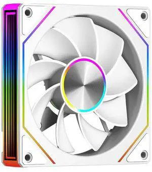 PCCOOLER CPS FG120 ARGB 120mm Reversed Case Fan, 4-Pin PWM Low-Noise PC Fan, Infinity Mirror Frame, Dual-Sided Silicone Anti-Vibration Pads, Supports PWM Daisy-Chaining Control, White - Single Pack PCCOOLER CPS FG120 ARGB 120mm Reversed Case Fan, 4-Pin PWM Low-Noise PC Fan, Infinity Mirror Frame, Dual-Sided Silicone Anti-Vibration Pads, Supports PWM Daisy-Chaining Control, White - Single Pack