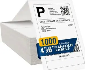 LabelMe 4x6 Thermal Labels - 4x6 Labels, Shipping Labels, 4x6 Fanfold Label Paper- Shipping Supplies & Small Business Essentials - Thermal Printer Labels for USPS, FedEx, UPS 1000 labels
