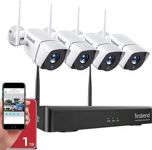SMONET Security Camera System Wireless, 1080P 8CH Wireless Home Security Systems with 4PCS 2MP Full HD Cameras 1TB Hard Drive Night Vision and Free App for Indoor Outdoor Video Surveillance