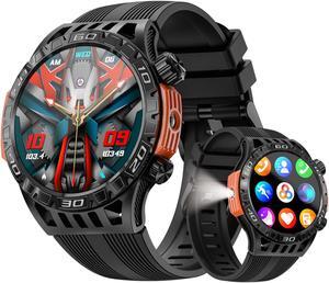 LOKMAT ZEUS 6 PRO Smart Watch 1.46-Inch Large Round Screen Compass Function Dual Flashlight Function Bluetooth Call Information Push Voice Assistant Sedentary Reminder Remote Photo Taking Music