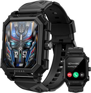 LOKMAT OCEAN MAX Smart Watch 1.96-Inch Large Square Screen All-Metal Powder Metallurgy Material Ip68 Waterproof Heart Rate Blood Oxygen Sleep Health Monitoring Bluetooth Call Message Reminder
