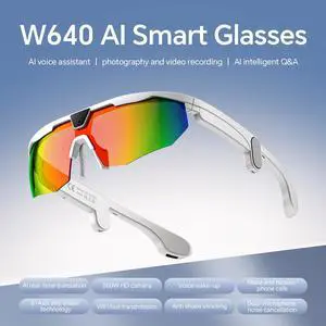 AI Smart Sport Glasses 30MP Camera, Video Recording Sunglasses 1200P HD, Dual Anti-Shake, Bluetooth Glasses Music Real-Time Translation 139-Lang, ChatGPT Voice Assistant for Hiking Cycling Outdoor AI Smart Sport Glasses 30MP Camera, Video Recording Sunglasses 1200P HD, Dual Anti-Shake, Bluetooth Glasses Music Real-Time Translation 139-Lang, ChatGPT Voice Assistant for Hiking Cycling Outdoor